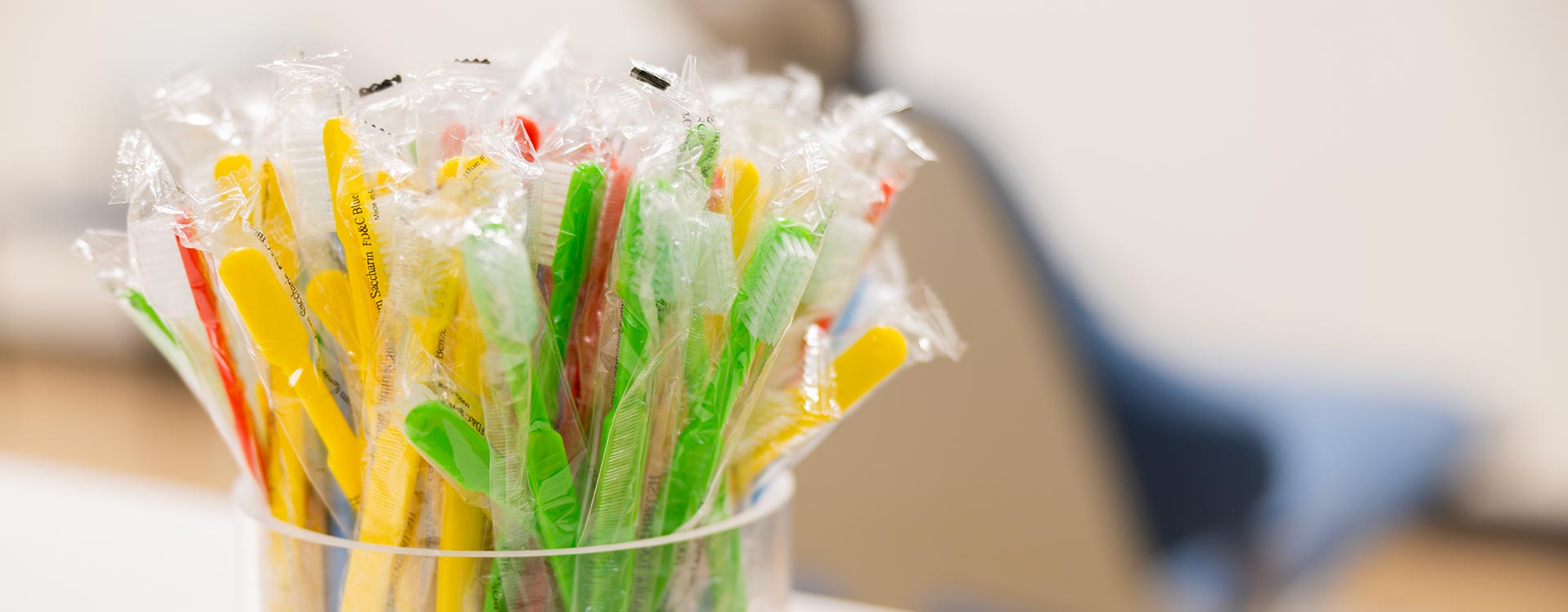 Colorful kids' toothbrushes for young patients