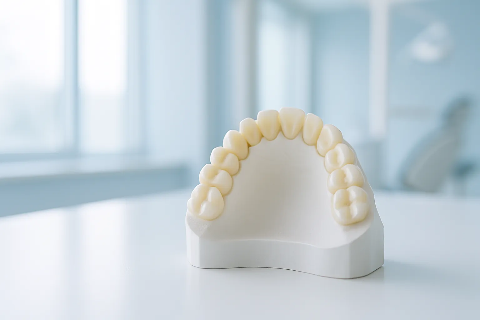 A dental model of the upper arch