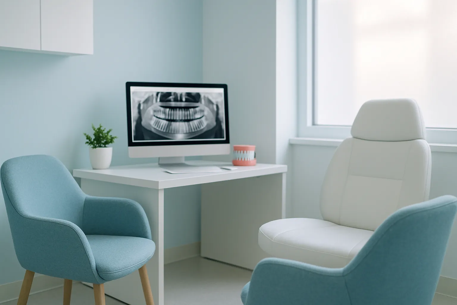 A calm orthodontic consultation room